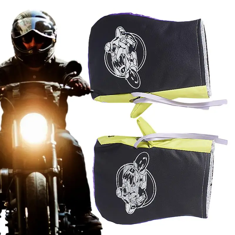 

Handlebar Mittens Bike Hand Warmer Windproof Cycling Mittens Thickened Universal Winter Mitts With Reflective Strips For