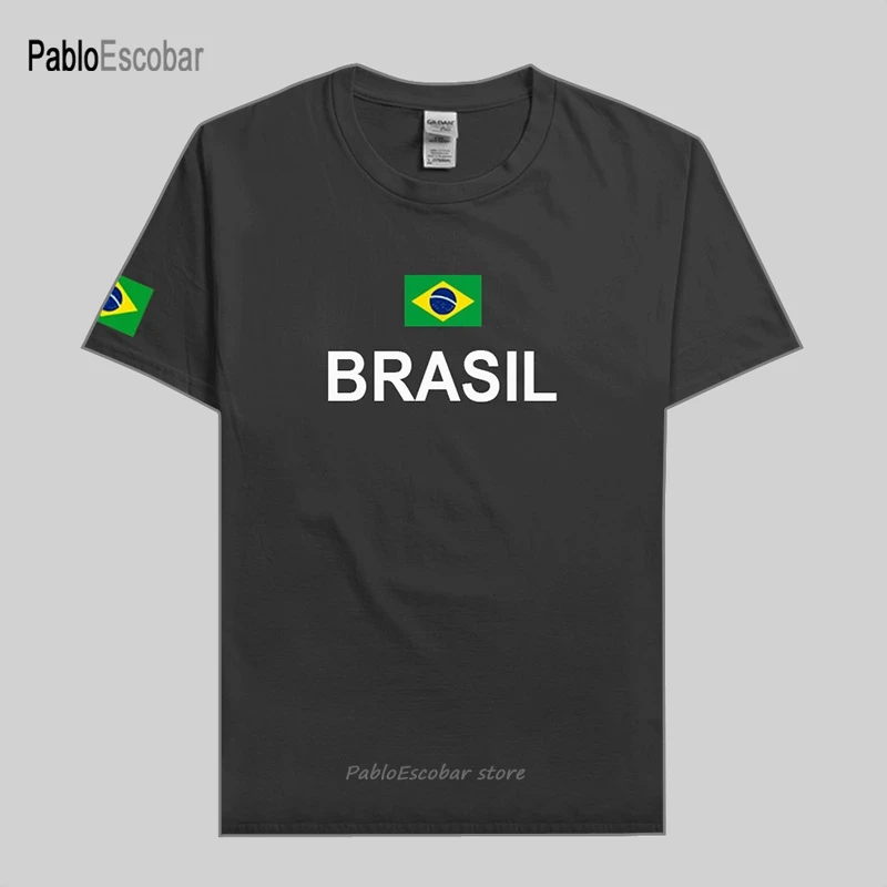 Brazil t shirt men t-shirt tees cotton nation team jerseys country tshirt fans streetwear fitness brasil BRA Brazilian gyms