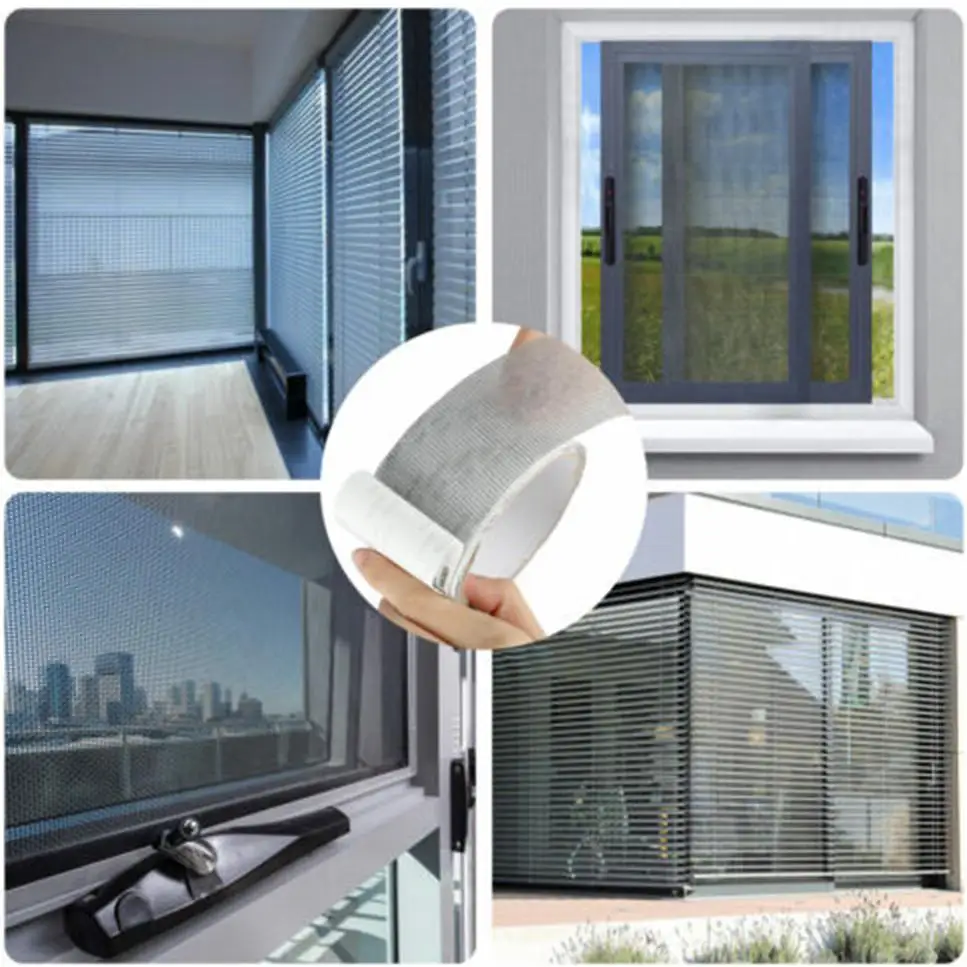 2 Rolls 10cm Upgraded Mosquito Net Repair Tape Self-Adhesive Window Screen Strong Anti-Insect Fly Mesh Broken Holes Repair Patch