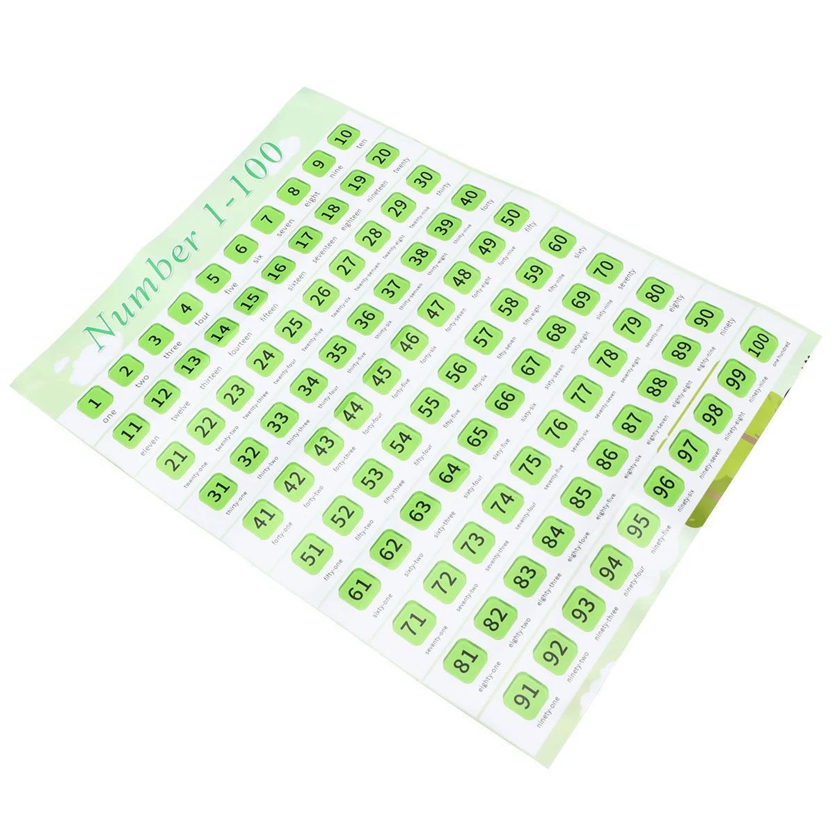 الأطفال التعليم المبكر التعلم الإنجليزي رقم 1-100 الرسم البياني الحضانة المشارك الألوان الزاهية خريطة الحائط 30x40 سنتيمتر #3