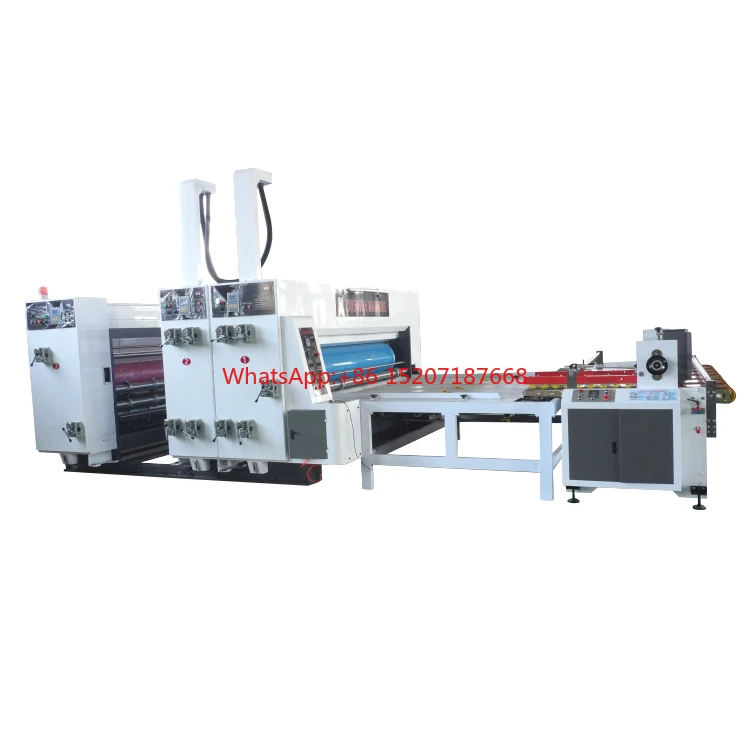 Chain Feeder Carton Printing Slotting Diecutting Machinery 2 Color Flexo Printing Machine For Carton Box