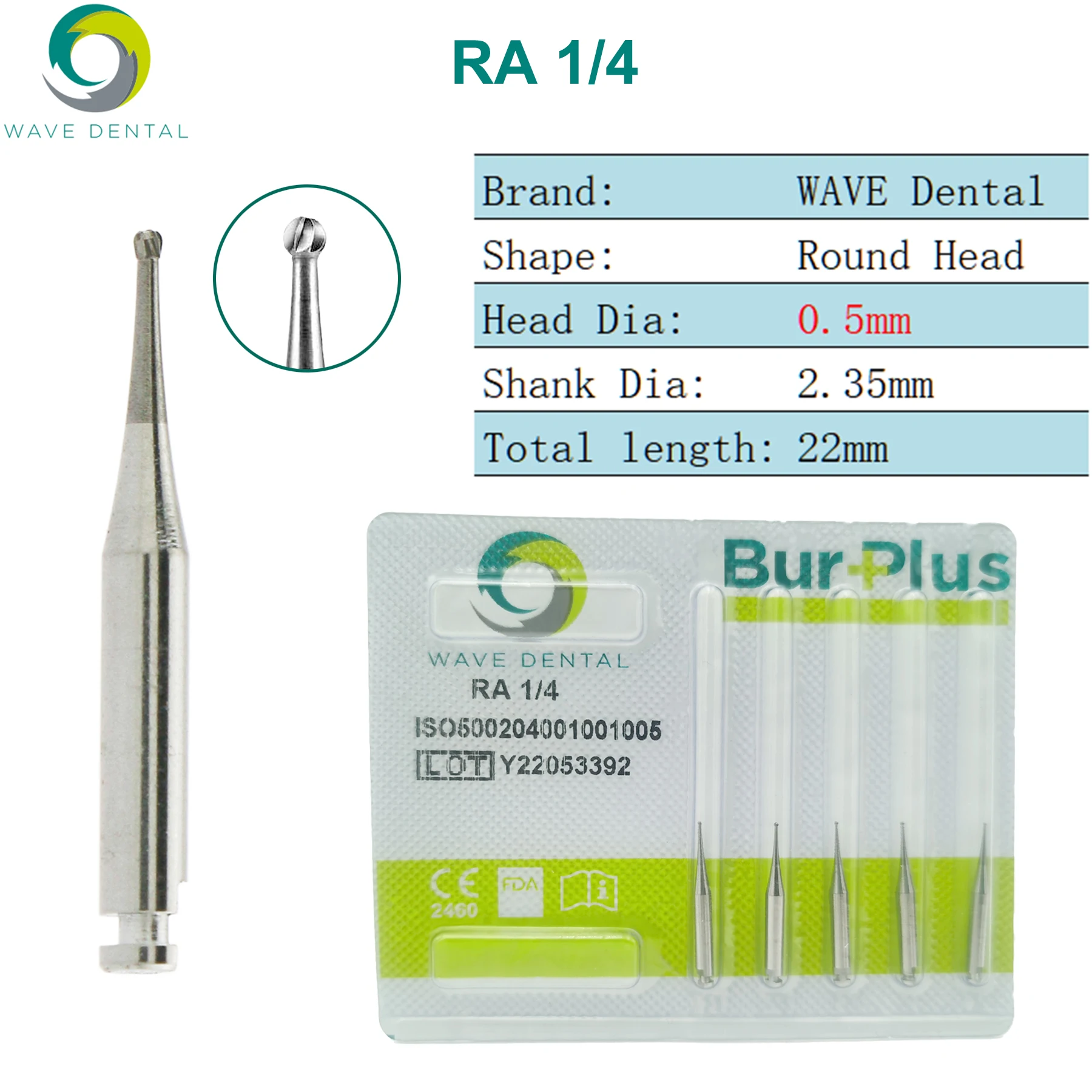 WAVE Tandheelkundige Burs Wolfraamcarbide Lage Snelheid Bur Tandheelkundige Aardbeien RA Ronde Bal Hoofd Tandheelkunde Boor Voor Tandarts 5 stks/pak