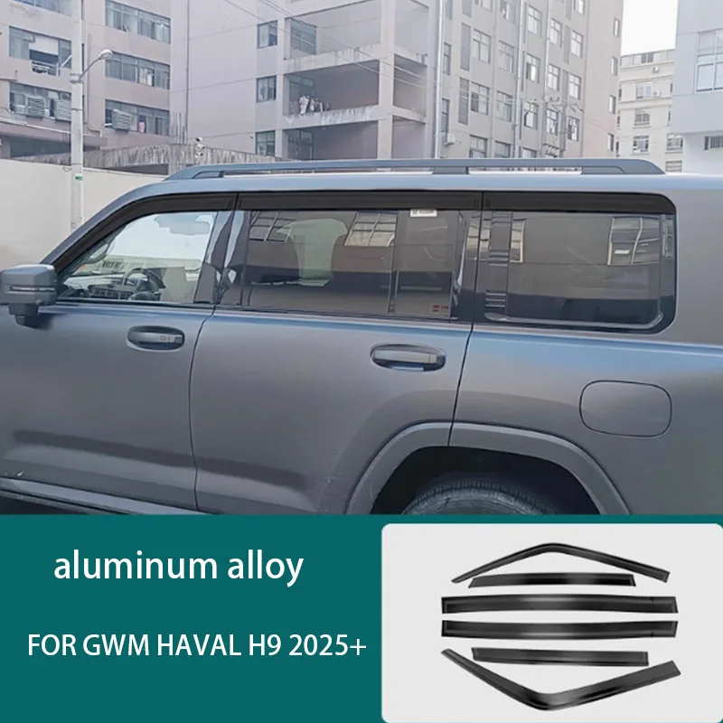 

Car accessories FIT For GWM HAVAL H9 2025 2026 aluminum alloy black silvery Exterior Window Molding Strip Sill side Cover Trim