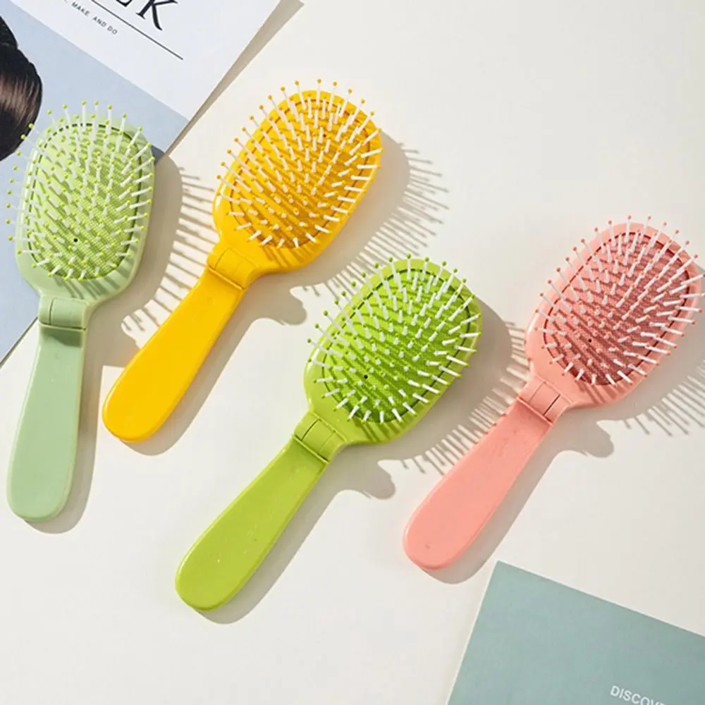 Anti-static Folding Air Cushion Comb Portable Hairdressing Hair Care Tool Air Bag Cactus Shape Mini Head Massager Comb Girl