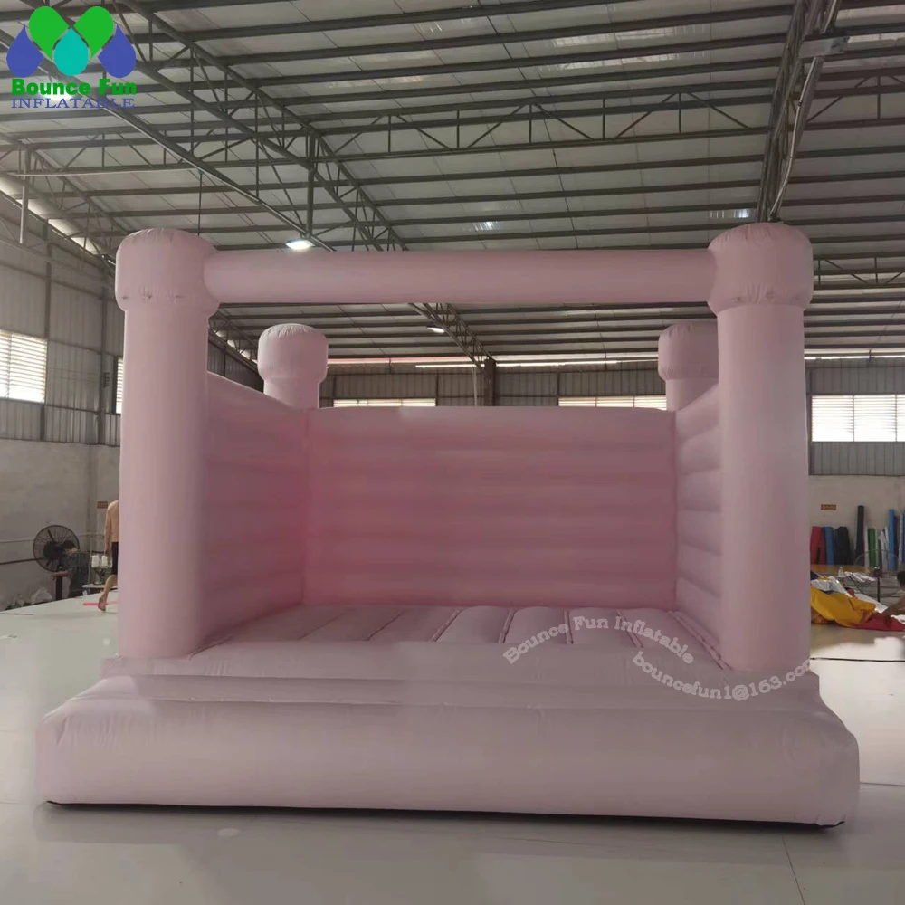 Light Pink Bounce House Commercial PVC Inflatable White Wedding Bouncy Castle /Jumper/Bouncer With Air Blower For Birthday Party