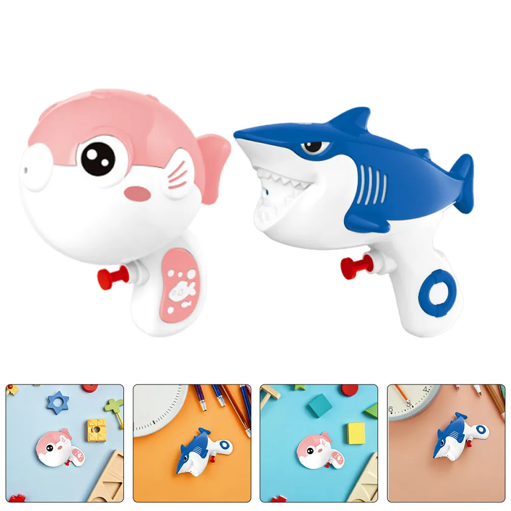 

2Pcs Guns Shark and Pufferfish Design Press Spray Mechanism for Kids Outdoor Pool Play Summer Fun Party Favors