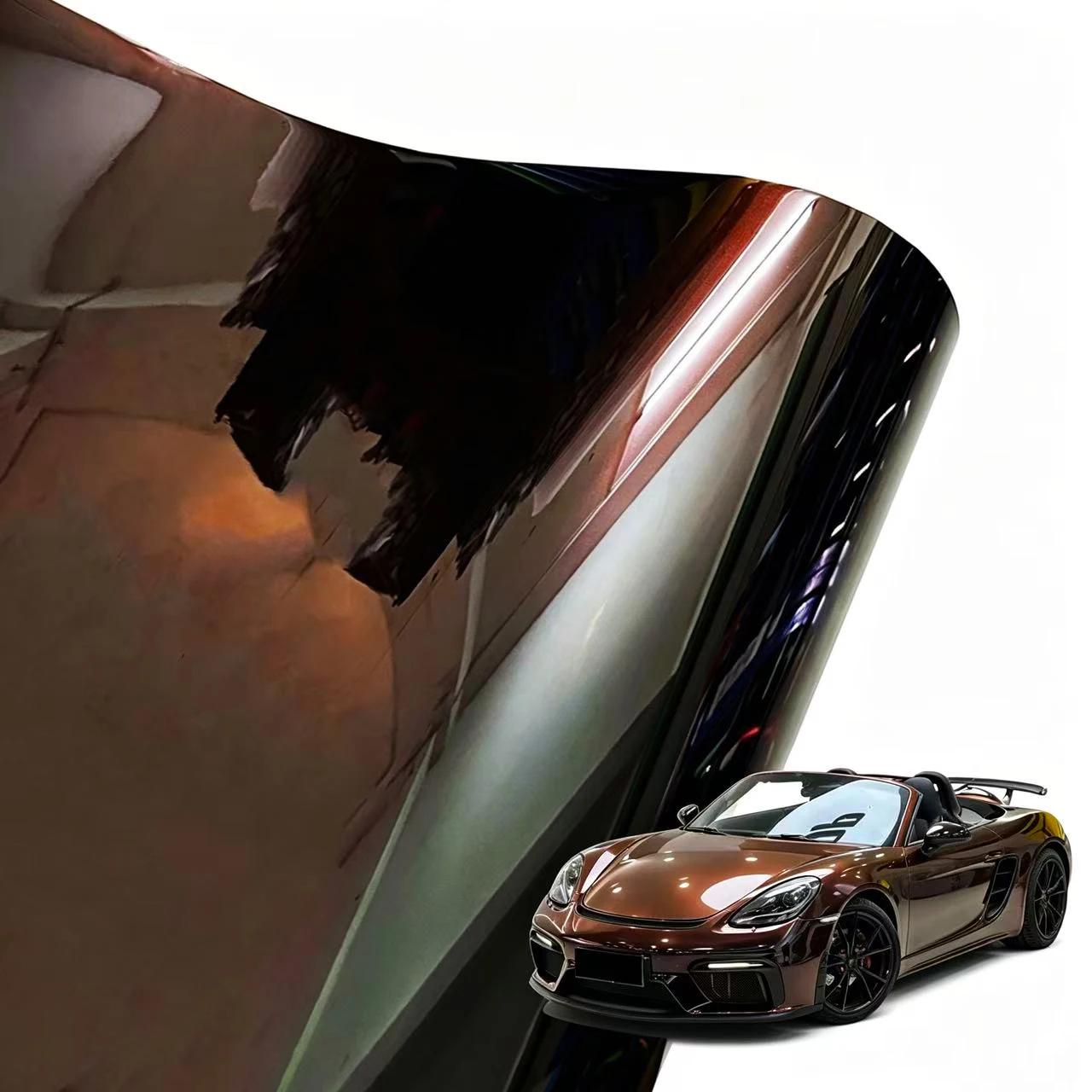 Highest Quality PET Ultra Glossy Flowing Black Red Chameleon Vinyl Wrap Film Madeira Red Car Sticker Decal With Air Bubble Free