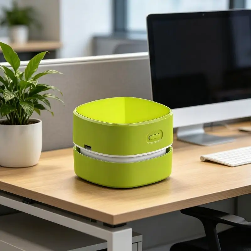 Mini Desktop Vacuum Cleaner, Rechargeable Tabletop Crumb Cleaner for Dust Paper Scraps and Desk Cleanup H9EE