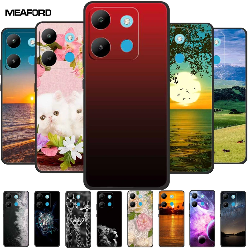 For Infinix Smart 7 Plus Case 7Plus Cover Luxury Painted Soft TPU Silicone Capa for Infinix Smart7 Plus X6517 Protector Shells