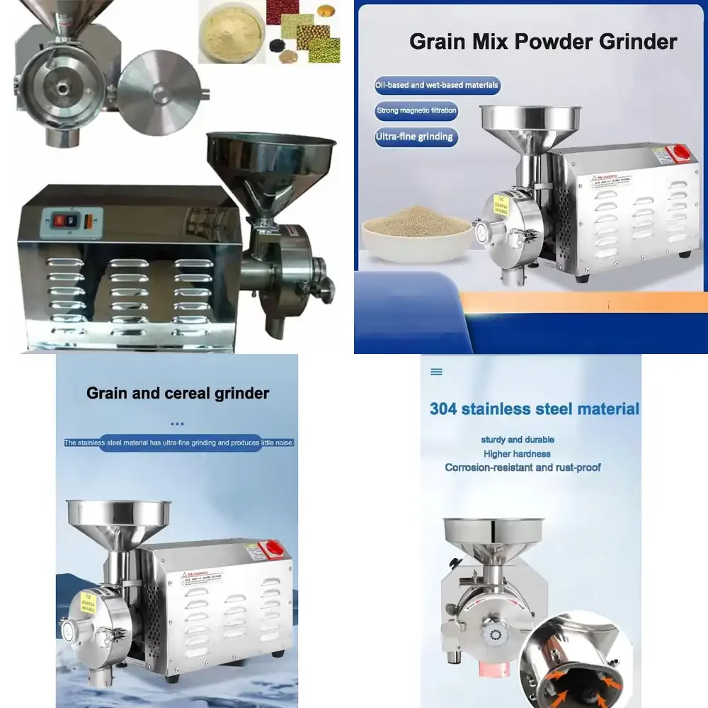 New Grain Corn Soybean Seed Herb Spice Powder Grinder, Commercial Grain Grinder for Flour Mills