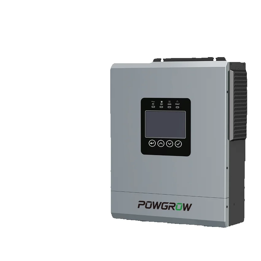 POWGROW 5KW 24V Hybrid-Solarwechselrichter Reine Sinuswelle 230VAC Wechselrichter PV-Eingang 500VDC mit Doppelausgang Inklusive Wi-Fi-Modul