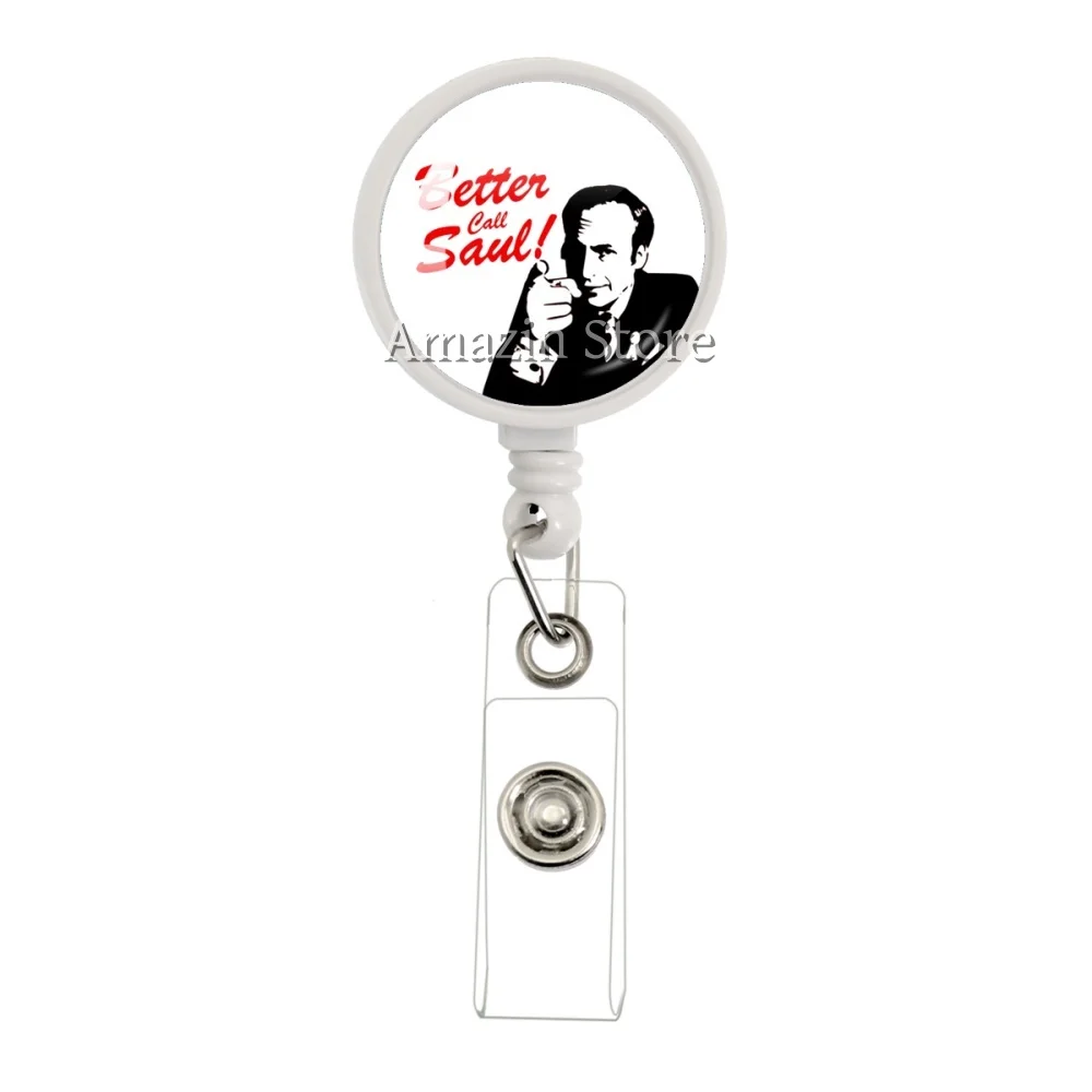American TV Series Better Call Saul Glass Cabochon 30mm Brooches White ID Name Card Display Tag Staff Card
