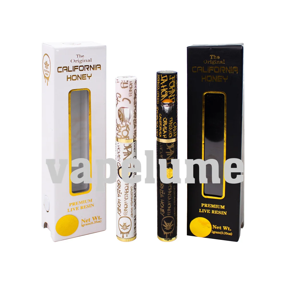

Cali Vape Pen 1000mg Empty Honey Disposable Electric Cigarettes Start Kit Sponger Protective CR Lock Display Box Sticker Custom