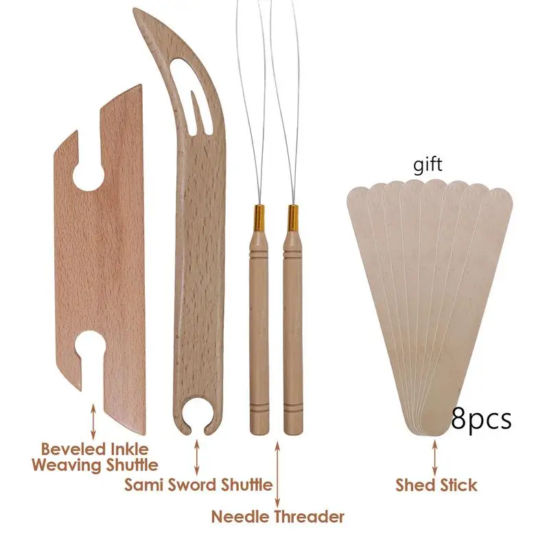 Weaving Wooden Beveled Weaving Shuttle Well Polished Knitting Tool Kit With Wooden Handle Weaving DIY Craft Tools Diy Craft