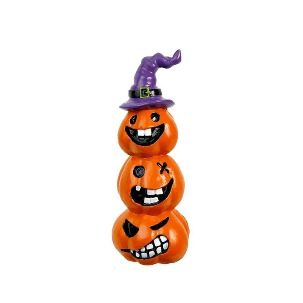 Funny Cartoon Pumpkins Figurine Resin Compact Halloween Miniature Stacked Lightweight 3D Printed Statue Dashboard