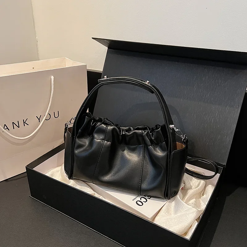 

Художественный стиль ретро! Стильная плиссированная сумка-ведро 2025 года — новая женская корейская сумка в стиле ретро, ручная и повседневная, премиум-класса через плечо/через плечо