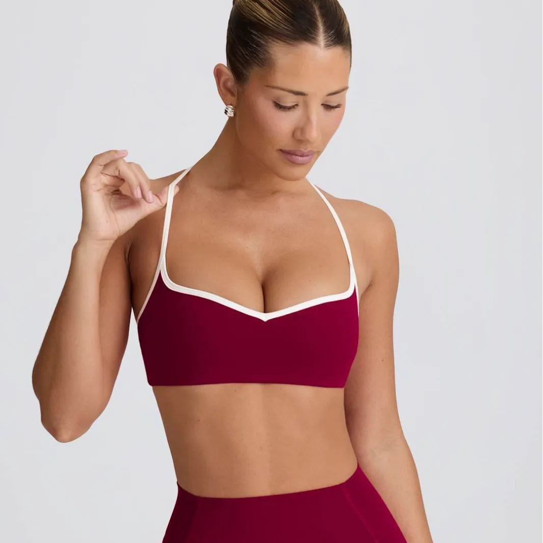 

New contrasting color thin suspenders sports suit U-shaped beauty back vest fitness yoga pilates outer bra