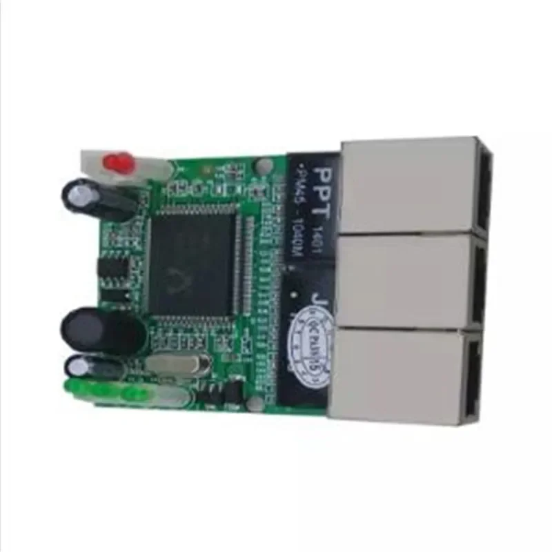 OEM Fast switch mini interruptor ethernet de 3 puertos 10/100mbps rj45 interruptor de red hub placa de módulo pcb para integración de sistema