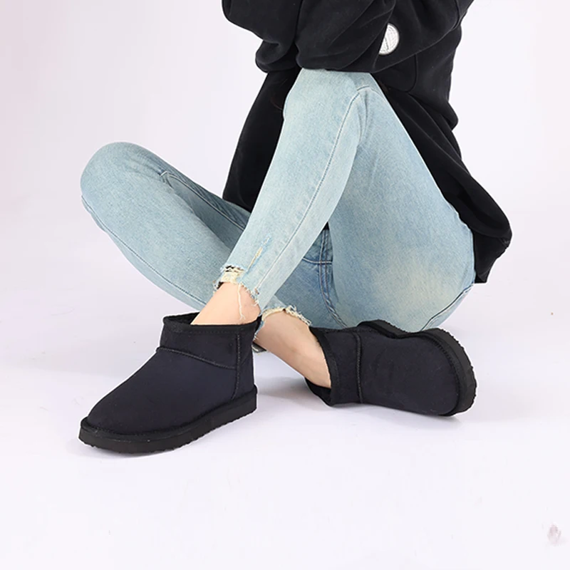 Evshine Winter-Pelz-Schneestiefel für Damen, rutschfest, mit Plüsch gefüttert, Wildlederstiefel, warme, flauschige Hausschuhe, klassische Schneestiefel – Detail 31