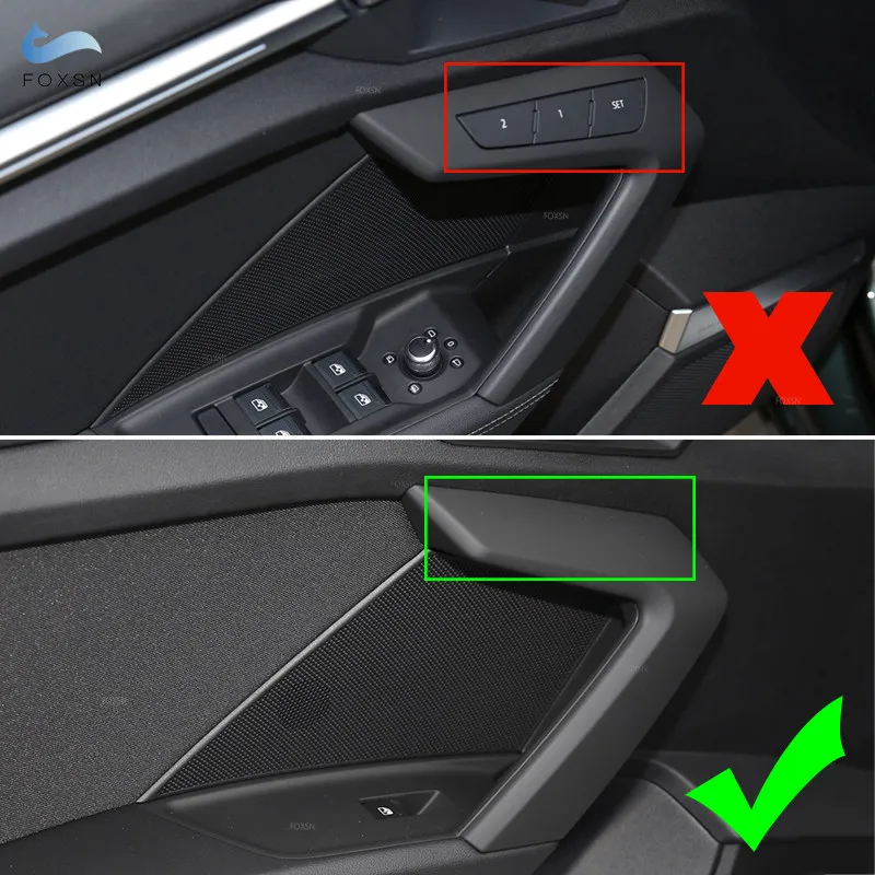 Car Accessories For Audi A3 8Y 2019 2020 2021 Carbon Fiber Texture Interior Door Panel Handle Bowl Grab Cover Protective Trim