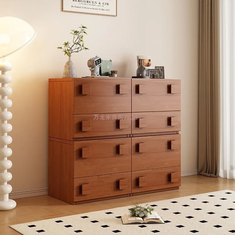 

Medieval solid wood TV cabinet, living room home locker, Nordic retro card door cabinet, bucket cabinet combination module
