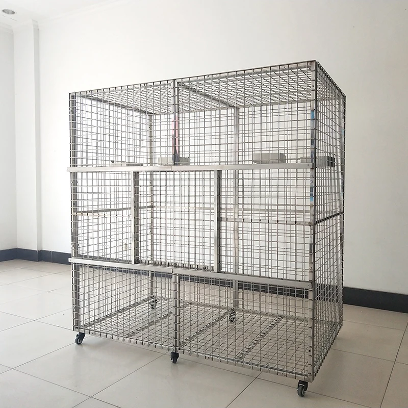 

Lize Material Stainless Steel Dog Cage Strong New Carton Silver Birds Model Pet Carriers for Birds Small Animals Available