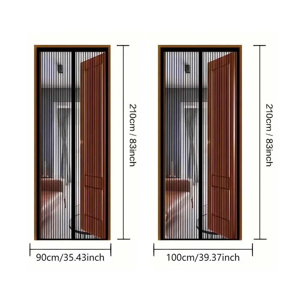 1PC Magnetic Door Curtain Net Door Anti Mosquito Insect Fly Bug Curtains Automatic Closing Door for Household 90x210cm 100x210cm
