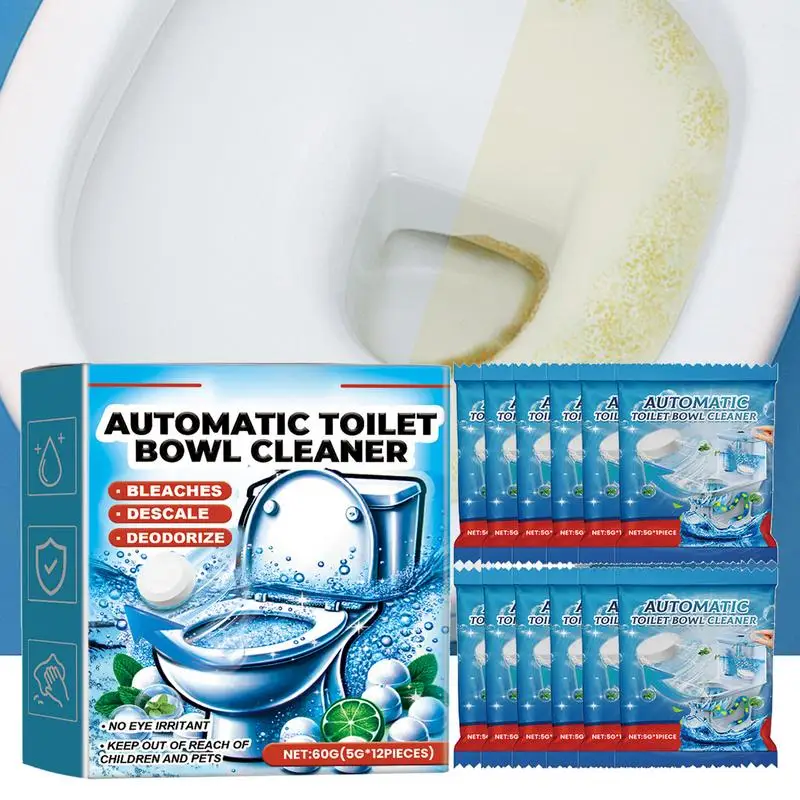 Toiletten reiniger Tabletten Toiletten reinigungs tabletten 12 Stück automatischer Toiletten reiniger langlebiger Toiletten desodor ie render Reiniger für