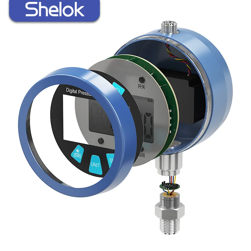 

Shelok Smart Differential Pressure Gauge Air Suspension Pressure Gauge Manometer 250 Bar Digital Manometer