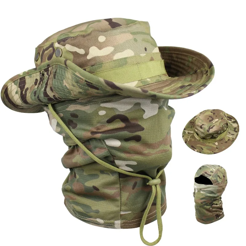 الصيف تسلق الجبال التدريب الشمس التظليل قبعة مستديرة الحواف في الهواء الطلق قبعة الصيد قبعة قناع قطعتين مجموعة