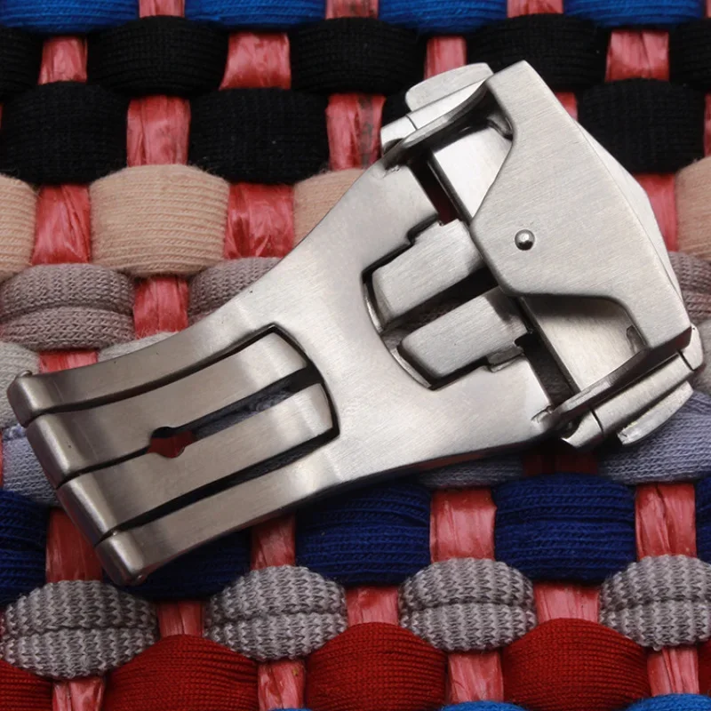 for Omega deployment folding clasp accessories 316L pointed stainless steel bracelet buckle watch strap 18mm