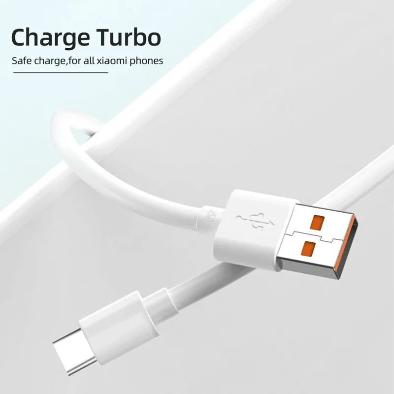 USB para Tipo C Cabo de Carregamento Rápido, Carregador para Xiaomi Mi 12, 11, 10, 9, 8 Pro, Poco, Redmi Note, K30S, Acessórios do Telefone, 6A