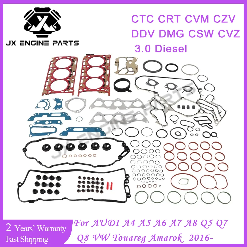 Kit de reconstrucción de motor, juego completo de juntas para Audi A4 A5 A6 A7 A8 Q5 Q7 Q8 VW Amarok Touareg 3,0 3.0L diésel CSW CTC CRT CZV DDV