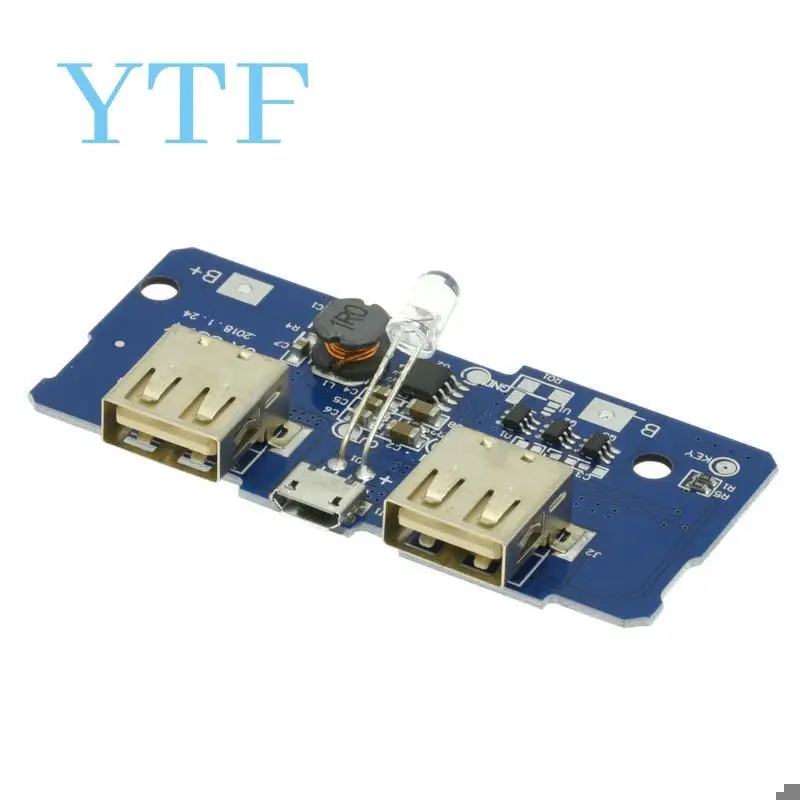 

18650 Двойной Micro USB 3,7 в до 5 В 2A повышающий Мобильный Внешний аккумулятор DIY 18650 зарядное устройство для литиевой батареи PCB плата Повышающий Модуль со светодиодом