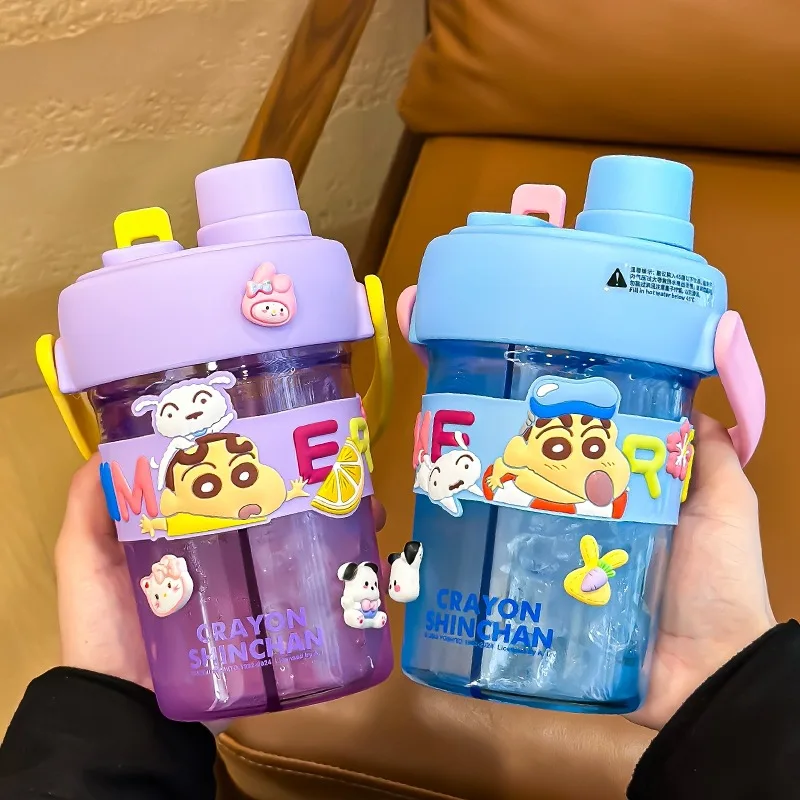 MINISO Crayon Shin-chan Double Drinking Cup Beautiful Large Capacity Water Cup New Portable Souvenir for Students and Children