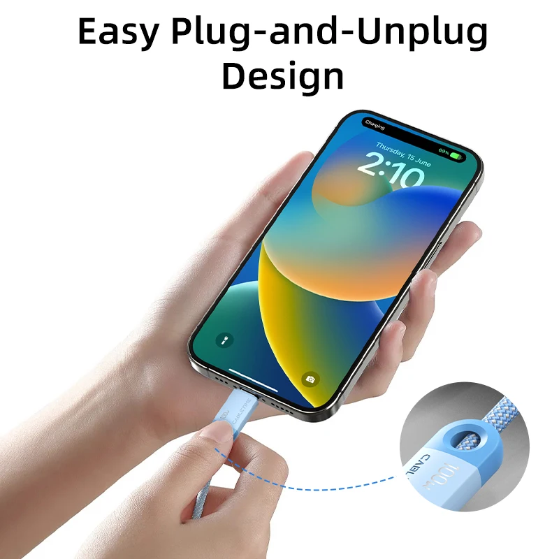 Kabel USB-C CABLETIME PD100W do iPhone 17, kabel typu C do szybkiego ładowania, kabel typu C do MacBooka, Xiaomi, Samsunga, iPhone'a — zdjęcie produktu 6
