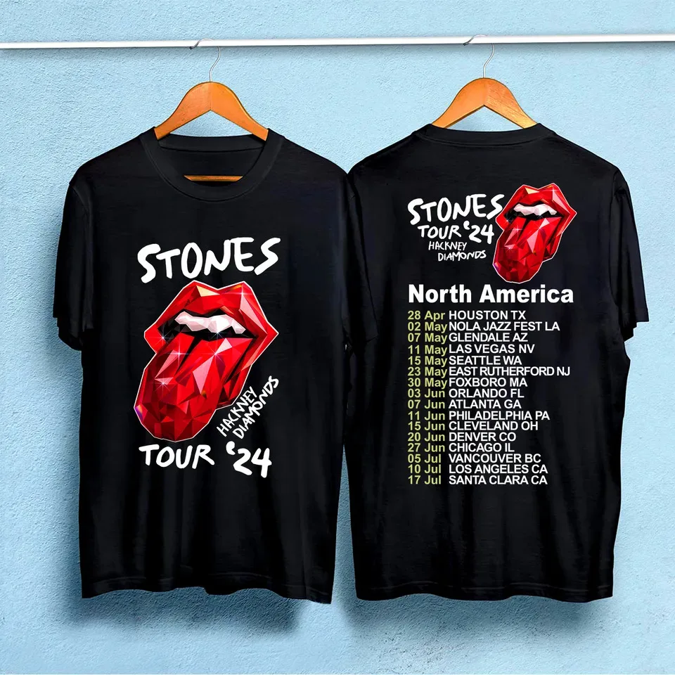 2024 Men T Shirt Casual The Rolling Tour 2024 Stone T-shirt