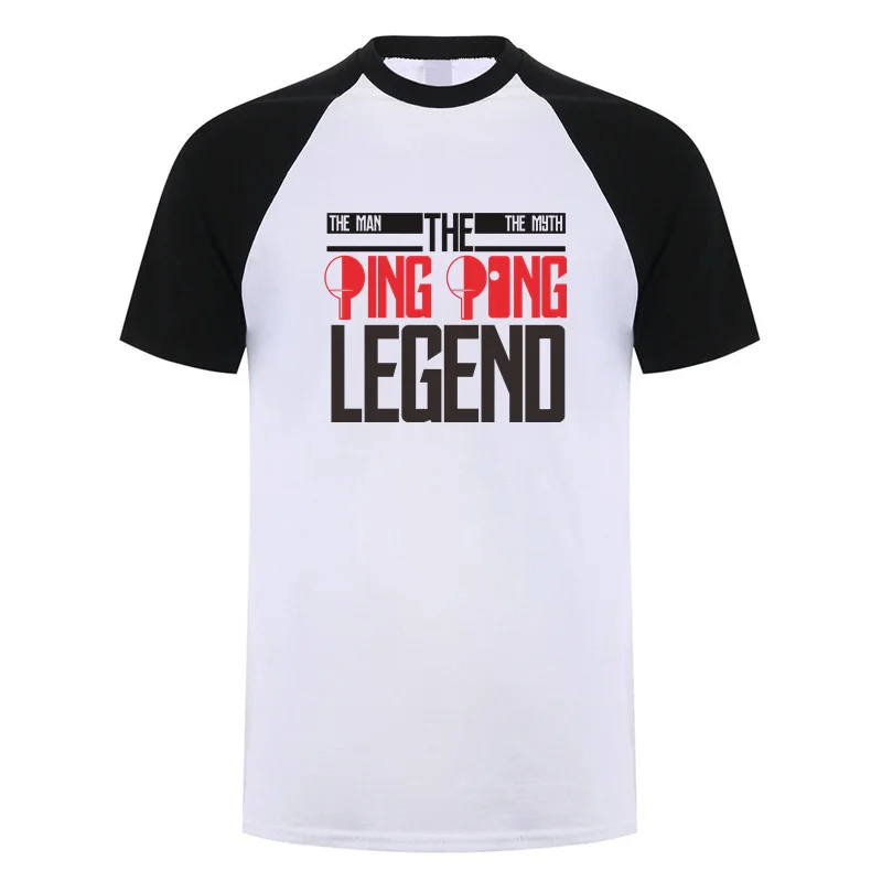 PingPong Legend T Shirt Summer Men Short Sleeve Cotton Table Tennis Funny Tshirts Tops OT-017