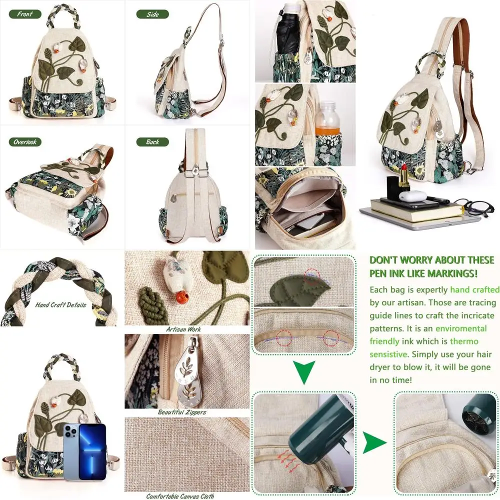 

Женский мини-рюкзак премиум-класса из канваса — Green Marsh, стильная сумка-слинг для повседневного использования