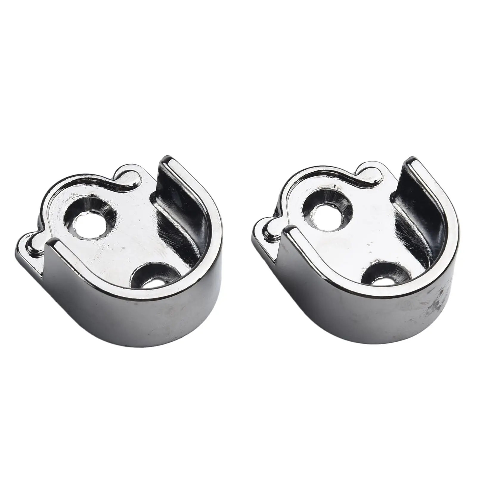 2Pcs Wardrobe Rail Hanger Rod Socket Support Tube Round End Bracket Holder Heavy Duty Stainless Steel U Shaped Rod Socket