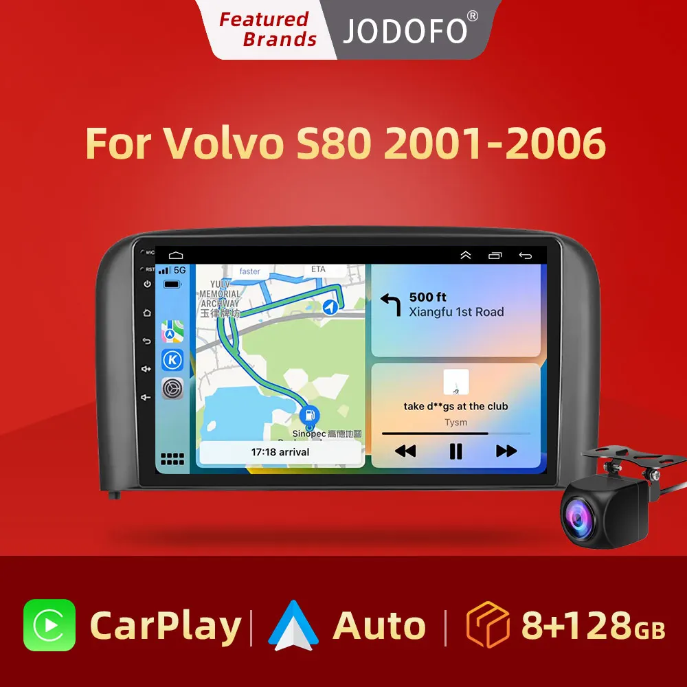 

Jodofo 4G WIFI For Volvo S80 2001-2006 Car Radio Multimedia Video Player Navigation GPS Auto Carplay 2 din Android 11 DVD