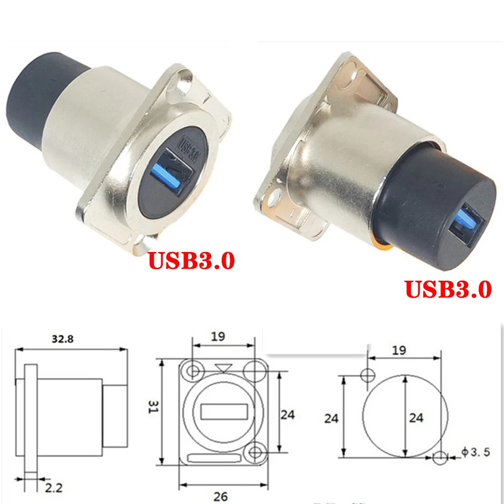 New Arrival D Type Chassis USB 2.0 3.0 Connector Type C Female to Female USB-C Converter Adapter Type-C Panel Mount DIY Jack