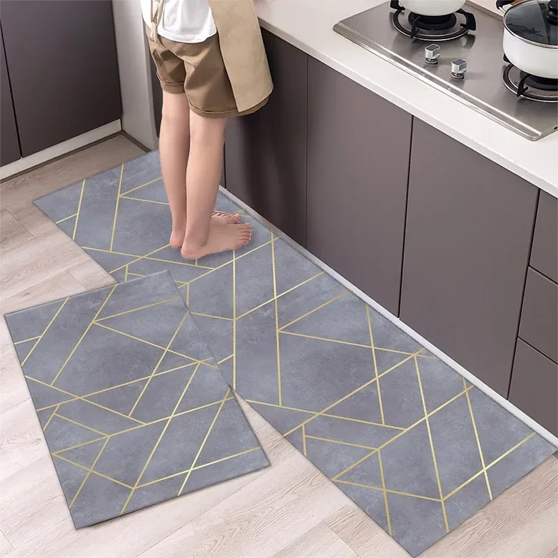 Carpet for Kitchen Waterproof Oil-proof Pvc Floor Mat Anti-slip Leather Long Rug Home Decoration Foot Mats Alfombra De La Cocina