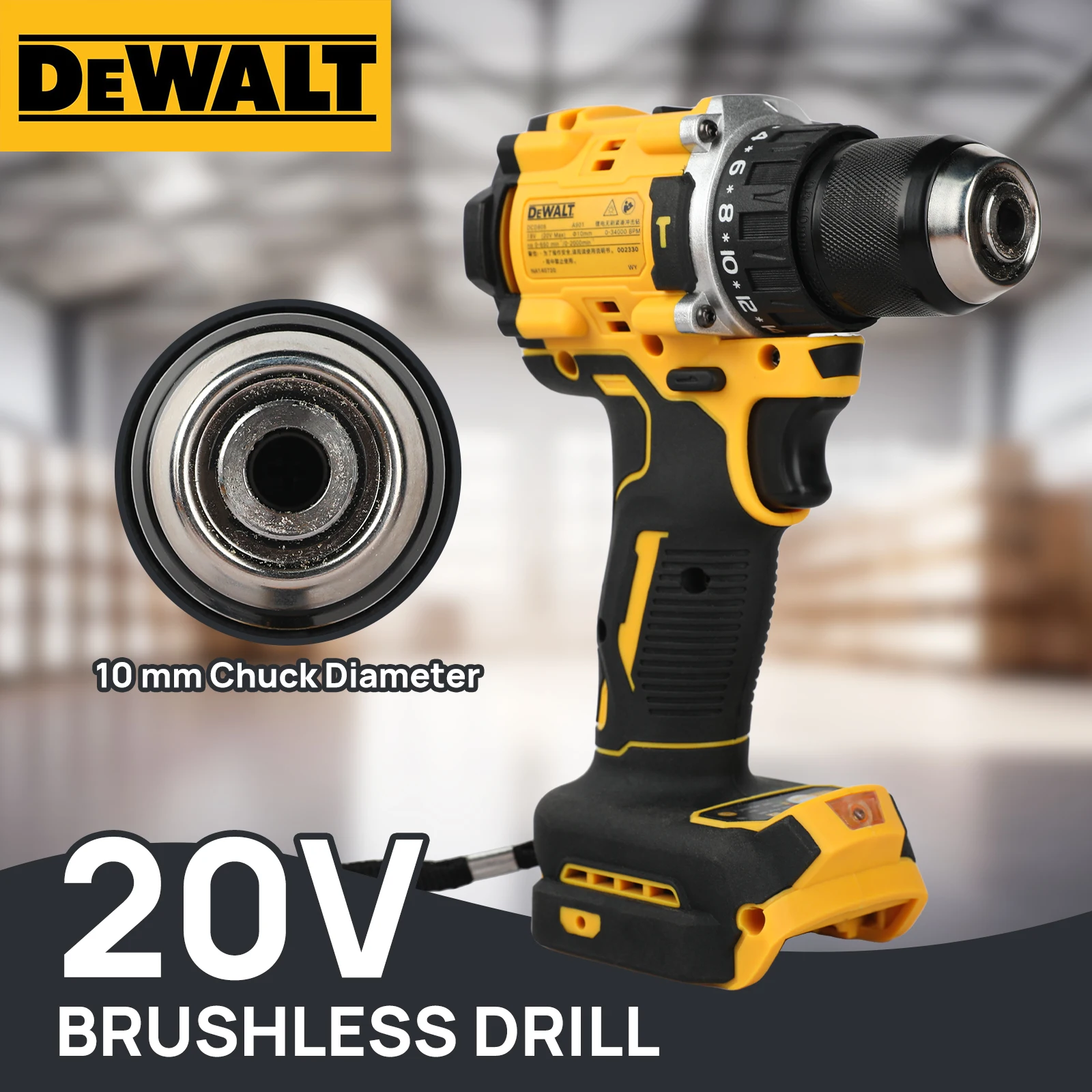 NEW 2026 DEWALT DCD805 Hand Impact Drill,20V Lithium Cordless,Brushless Power,Variable Speed Control,Lightweight Household Tool
