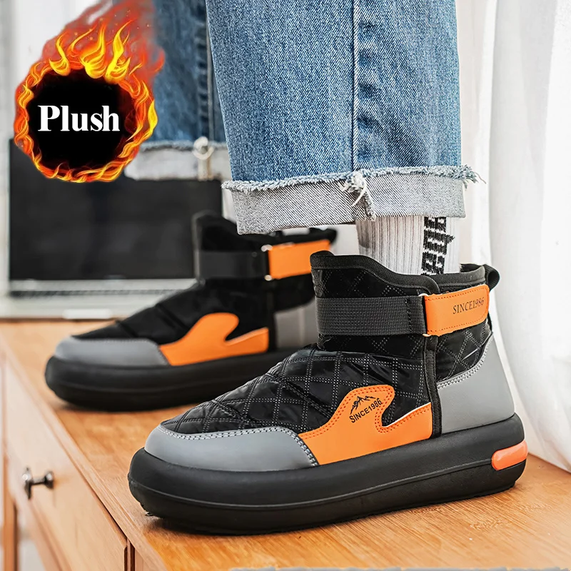 Men's Winter Snow Boots – Outdoor, Faux Fur Lined, Warm, Slip-Resistant, Thick-Soled, Height-Increasing, Casual & Sporty