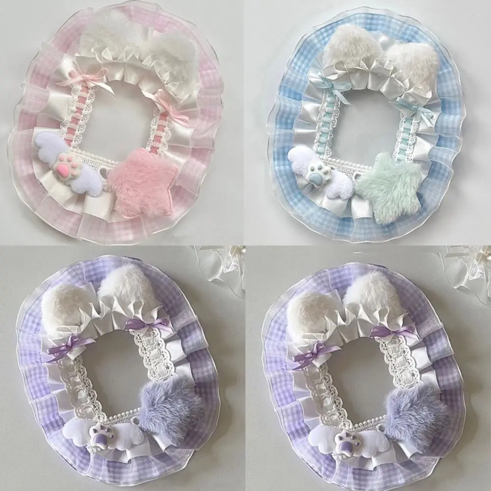 

Sweet 3 Inch Plush Card Holder Lace with Ribbon Idol Photo Case Bow Anime ID Card Protection Cover