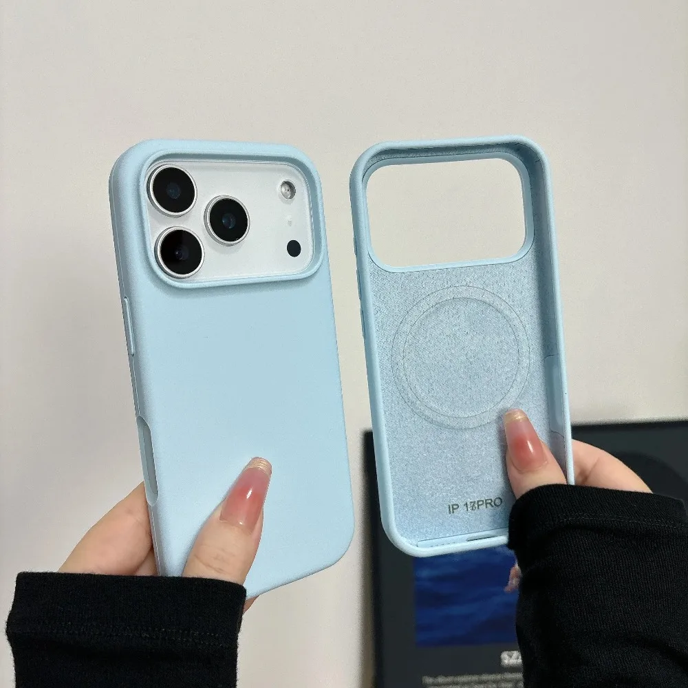 Neue Flüssigsilikon-Magnethülle für MagSafe für iPhone 17 Air 16 15 14 13 12 11 Pro Max Plus Kabelloses Laden Matte Solide Schutzhülle – Detail 14