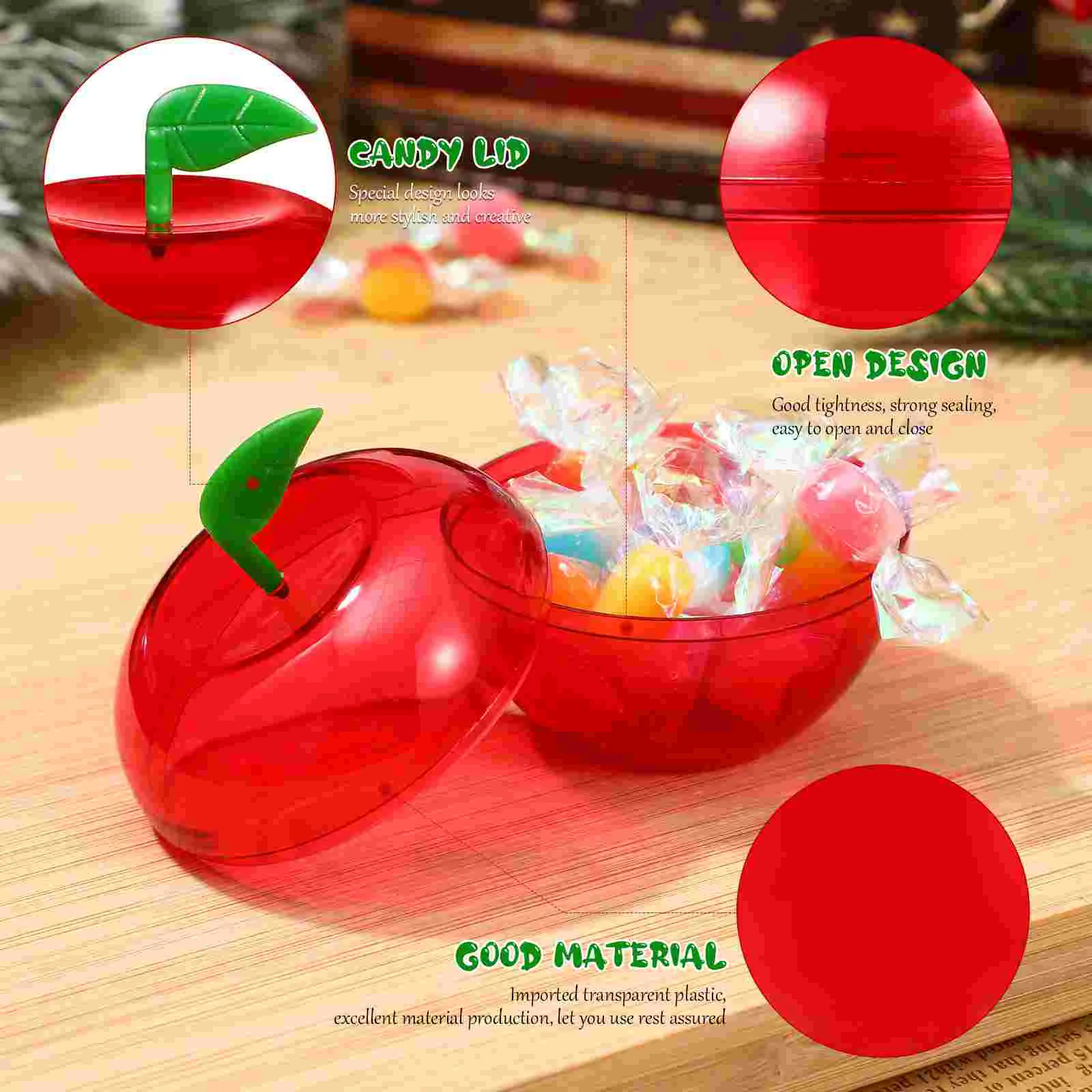 12 Pcs Shape Candy Boxes Plastic Containers Fillable naments Christmas Decor Reusable Storage Party Favors Treat Holder