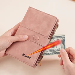 RFID Multifunctional Passport Cover Women Custom Name Fashion Travel Wallet Passport Holder Wallet Air Ticket Folder