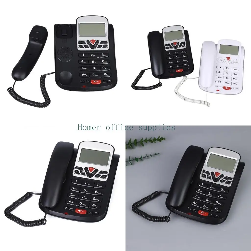 K43B Classical Desk Phone Home Telephone for Hotels and Business Offices Easy to Use